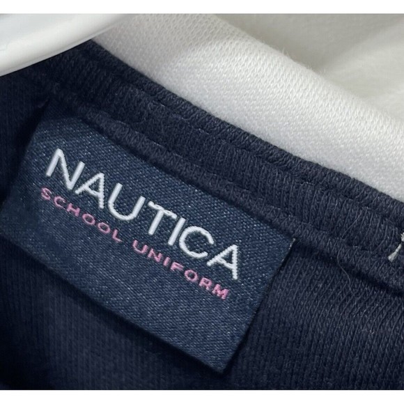 Nautica Girls Shirt Dress Size 7 Small Petite Navy Blue And White - Picture 8 of 14